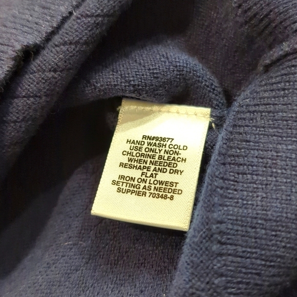 Claiborne Mens Sweater Size Large Navy Blue Crew Neck - Picture 5 of 5